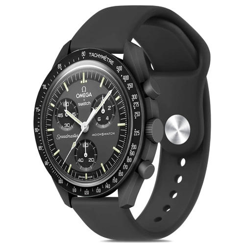 Meliya Bands for Moonswatch Watch, Soft Silicone Strap Compatible with Omega X Swatch Moonswatch Speedmaster/Rolex/SEIKO 20mm Watch, Swatch Omega Moonswatch Speedmaster Watch Replacement Band for Women Men