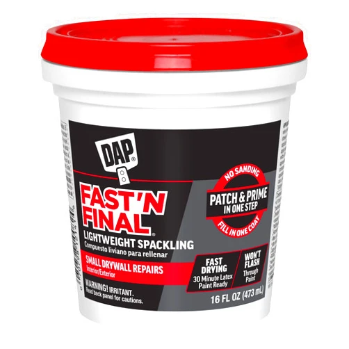 Dap 12141 Fast'N Final Spackling Interior and Exterior White 16 Fl Oz (Pack of 1)