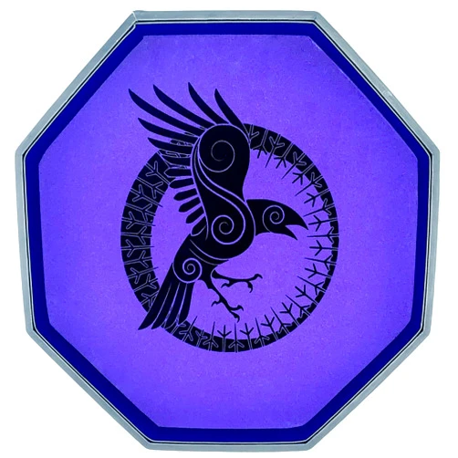 Luck Lab 11.5 Inch Dice Tray – Purple - Big Octagonal Dice Tray with Luxurious Rolling Area for RPG Table Top Gaming Like D&D - Raven Design