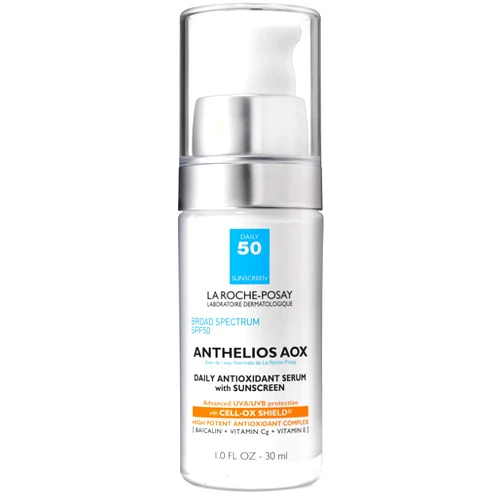 La Roche-Posay Anthelios AOX Daily Antioxidant Serum with Sunscreen, Broad Spectum SPF 50 Daily Sunscreen with Vitamin C & E, Oil-Free, 1 Fl. Oz 1.01 Fl Oz (Pack of 1)