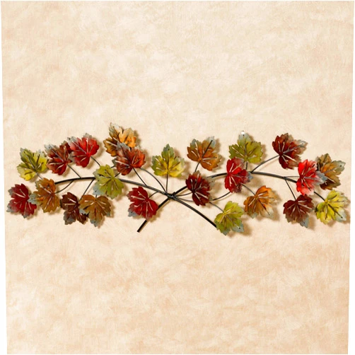 Touch of Class Falling Leaves Wall Topper Bronze and Red Earth Tones 40 Inches Wide