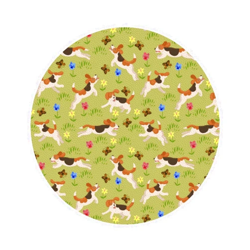 Kuilepa 4 Pcs Leather Coasters for Drinks Coaster Sets Drink Table Cup Coasters for Living Room Kitchen Coffee Decor,Running Beagle