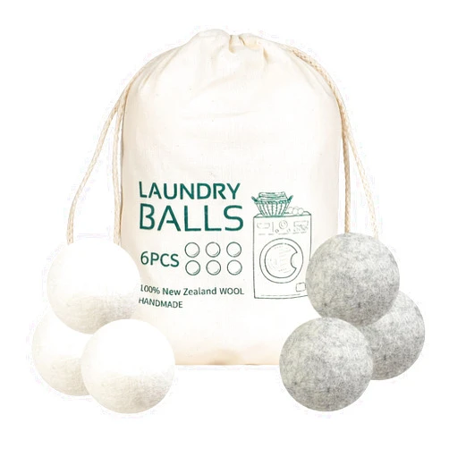 Yeasing Wool Laundry Ball Pack of 6 Tumble Dryer Wool Ball Fabric Softener Alternative Reusable Wool Laundry Balls Nature’S Fabric Softeners for Fluffs Clothes