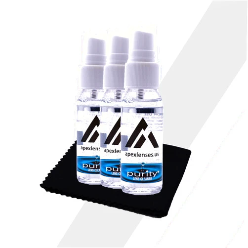 Apex Lenses Apex Lens Cleaner Spray Solution for Reading Eye Glasses | Sunglasses | Phone and Laptop Screens | Cleaning Cloth Included (3)