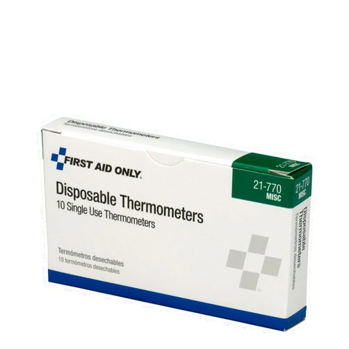 First Aid Only 21-770 Disposable Thermometer for Fever, 10 Pack