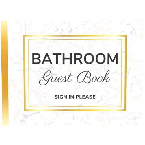Happy Pandas Publishing Bathroom Guest Book Sign In Please: Funny Housewarming Gift For Hostess, Humorous Restroom Log Journal For Guests To Answer Questions & Record Thoughts While They Poop, Marble Cover