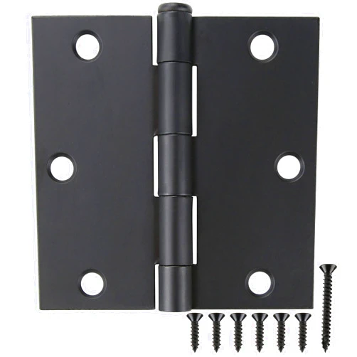 TDCHINGES 18 Pack Square Matte Black Door Hinges 3.5