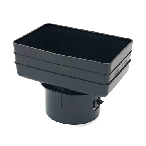 Gutterworks Mfg Inc. Rain Gutter Components 6x4-4 Plastic Downspout Adapter (Black), Made in Iowa U.S.A.