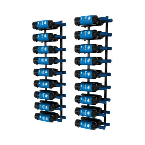 CharaVector Stainless Steel Wine Rack Wall Mounted 36 Bottles 2PCS, DIY 1/2/3 Wall Wine Rack, Matte Black Hanging Wine Rack, Double Sturdy Wall-Mounted Wine Racks, Home and Kitchen Decor