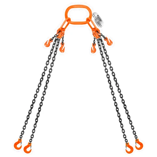 SALUINOKI Lift Chain Sling with Hooks 10Ft 4 Way x 5/16 inch 11000lbs 5 Ton for Chains Lifting