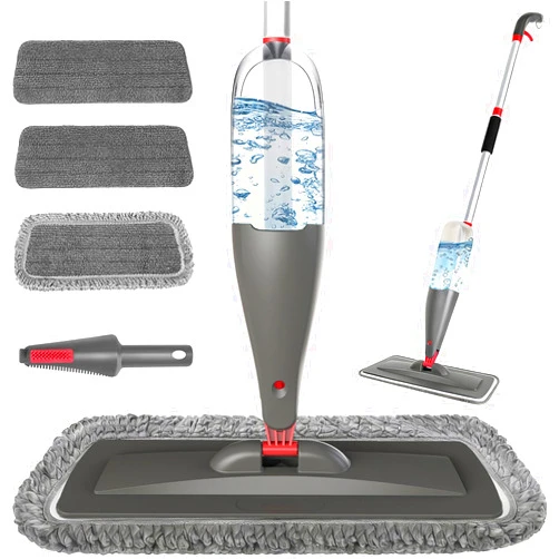 CLDREAM Spray Mop for Floor Cleaning with 3pcs Washable Pads - Wet Dry Microfiber Mop with 800 ml Refillable Bottle for Kitchen Wood Floor Hardwood Laminate Ceramic Tiles Dust Cleaning