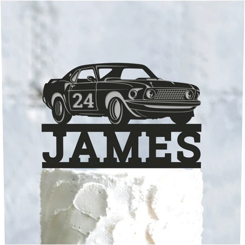Egeshangb Classic Car Birthday Cake Topper,muscle Car Birthday Topper,auto Mechanic Retirement Topper,vintage Race Car Birthday Cake Topper for Wedding,Engagement,Birthday,Anniversary,Shower Party Favors.