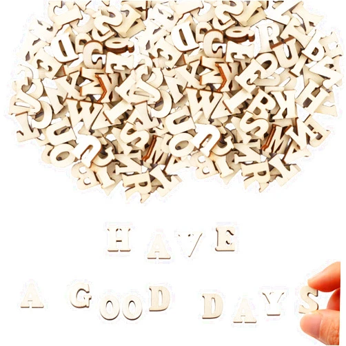 LUSTRIB 4 Sets 0.6 Inch Small Wooden Letters for Crafts, 104 Pcs A-Z Wood Alphabet Letters, Small Unfinished Wood Letters for DIY Painting Art Home Decor Spelling Learning
