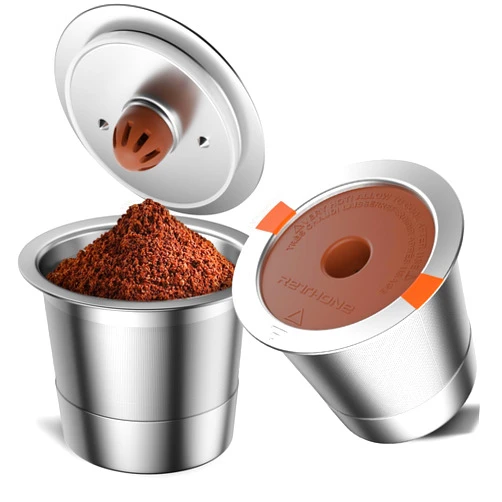RETHONE K Cup Reusable Coffee Pods, Universal Stainless Steel Reusable K Cups Compatible with Keurig 1.0 & 2.0 Coffee Machines Brewers Refillable K Cups (2 Pack)