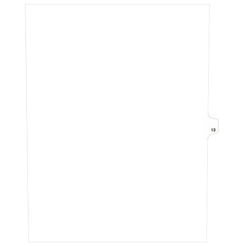 Avery Individual Legal Exhibit Dividers, Avery Style, 13, Side Tab, 8.5 x 11 inches, Pack of 25 (11923)