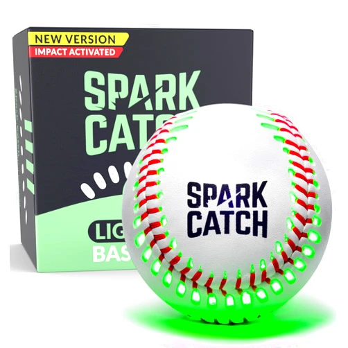 SPARK CATCH Light Up Baseball, Glow in The Dark Baseball, Sports Gear Accessories Gifts for Boys 8 9 10 11 12 13 14 15 Years Old, Kids Teens All Ages Gift Ideas