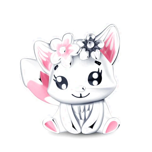 LeeFeel Pink Rabbit Charms European Animal Rabbit Beads charms fit Charm Bracelet DIY Jewelry Making