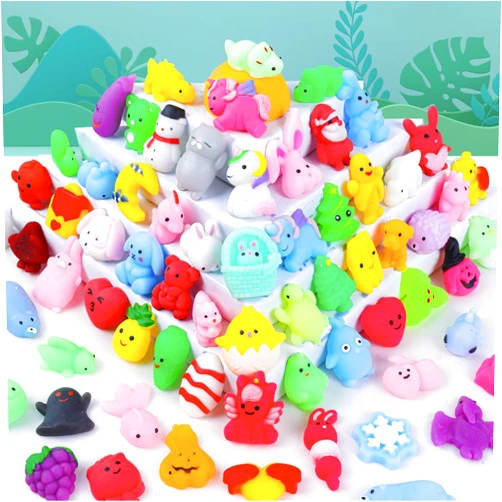 YLXJQ 100Pcs Mochi Squishy Toys, Kawaii Squishies Fidget Toys - Stress Relief Toys Party Bags Fillers for Box Toys for Classroom Prizes Kids,Halloween Christmas Party Favors Stocking Stuffers Gifts(Random)