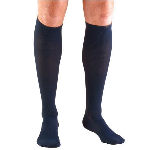 Truform Compression Socks, 15-20 mmHg, Men's Dress Socks, Knee High Over Calf Length, Navy, X-Large
