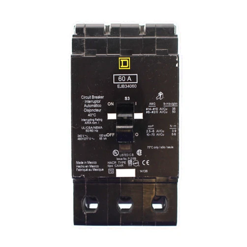 Square D EJB34060 Circuit Breaker 65K Rated, Square D