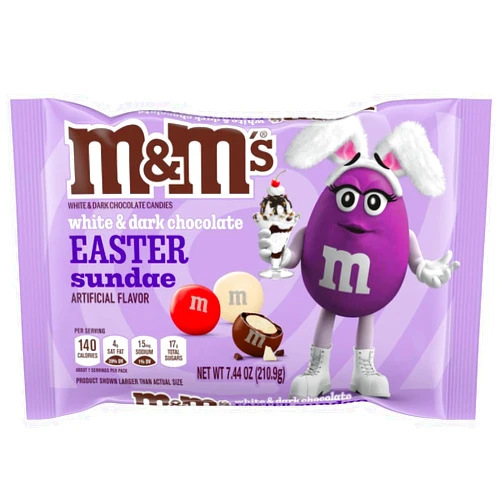 M&M'S White & Dark Chocolate Easter Sundae Candy, 7.44 oz Bag