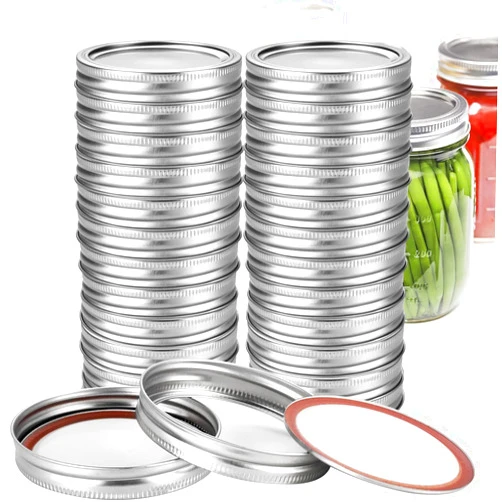 SKERYBD 48Pcs/24 Set, Canning Rings and Lids Regular Mouth, Mason Jar Band
