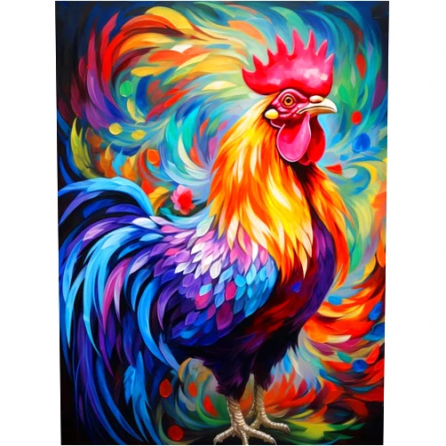 Zariocy Paint by Numbers Kits for Adults -Animals DIY Oil Paintings Canvas Acrylic Paint Set - Rooster Paint by Numbers Kit for Beginners and Ideal for Home Decor 16x20 inch-638