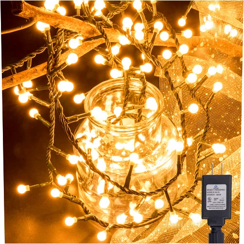 AWQ 500 LED 49ft Christmas Cluster Lights Christmas String Lights Decoration Lights for Christmas Home Garden Wedding Party Xmas Tree Bedroom Indoor Outdoor Decor
