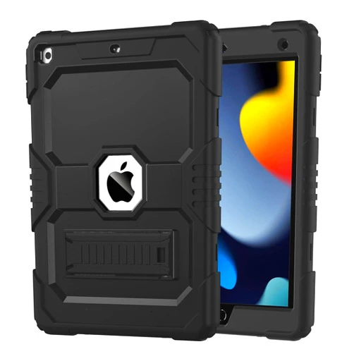 OKP Case for iPad 9th/ 8th/ 7th Generation (2021/2020/2019), Heavy Duty 10.2 inch iPad Shockproof Rugged Protective Cover with Built-in Stand, Hard iPad 9 8 7 Gen Cases for Kids Girls Boys, Black