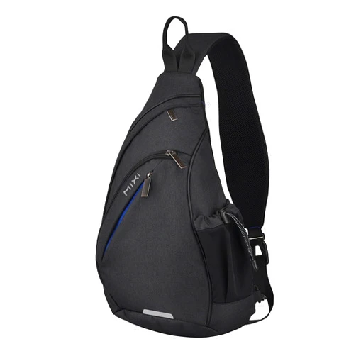 mixi Sling Bag Men Backpack Unisex One Shoulder Bag Hiking Travel Backpack Crossbody with USB Port for Men Women Versatile Casual Daypack-19 inch,Black