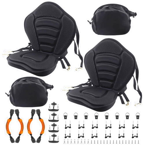 HLOGREE Kayak Seats - 1/2 Pck, Thicken Padded Seat Cushion with Back Support, Canoe & Ocean Sup Compatible