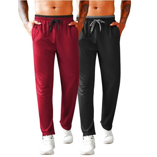 COOFANDY Mens Athletic Workout Pants Open Bottom Sweatpants Mesh Gym Pants for Runnning, Training,Casual