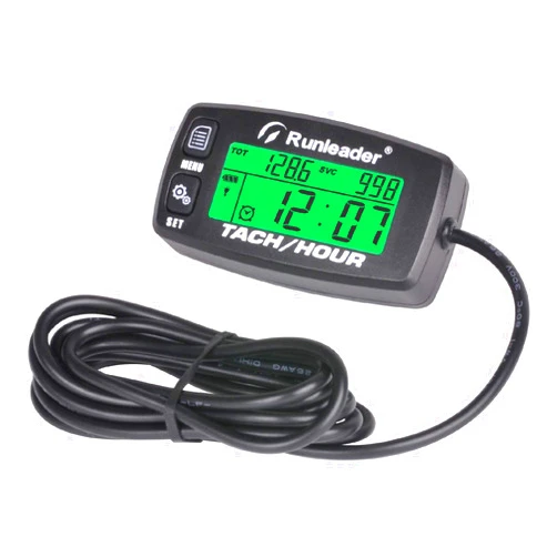 Runleader Digital Gas Engine Tachometer, Hours & RPM Record,Backlight Hour Meter,Battery Replaceable for Riding Mower Generator Compressor Snowblower ATV Outboard Motor Jetski