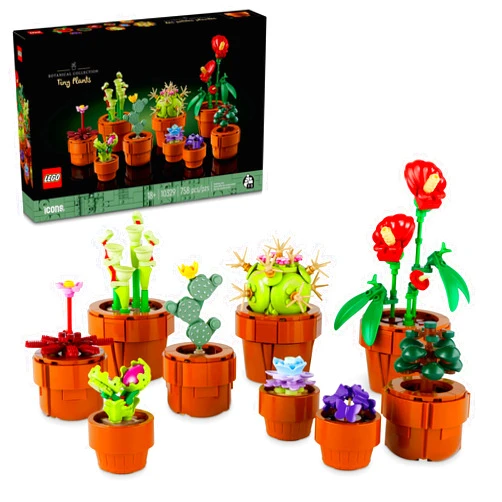 LEGO Icons Tiny Plants Building Set, Cactus Décor Gift Idea for Flower-Lovers, Carnivorous, Tropical and Arid Flora, Build and Display, Botanical Collection, Creative Building Sets for Adults, 10329