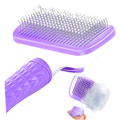 Garstor Dog Brush, Cat Brush, Dog Brush for Shedding, Cat Brushes for Indoor Cats, Self Cleaning Pet Brush for Grooming Long Short Haired Dog Cats, for Dog Cat Rabbit Remove Loose Fur and Undercoat
