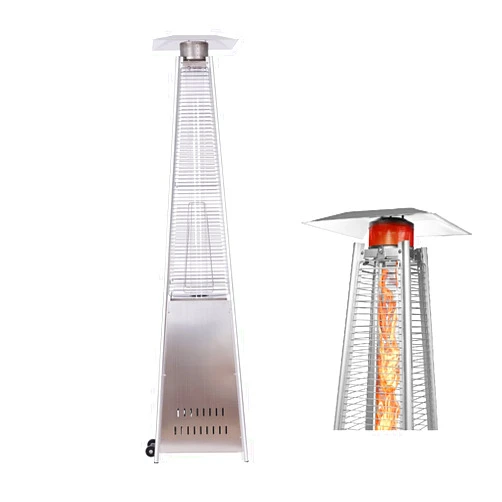 GLANC Propane Patio Heater with Wheels, Patio Heaters for Outdoor Use, Portable Stainless Steel Pyramid Outdoor Heaters for Patio, Garden, Backyard, Decoration, Restaurant