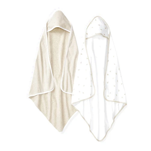 Burt's Bees Baby - Hooded Towels, Absorbent Knit Terry, Super Soft Single Ply, 100% Organic Cotton