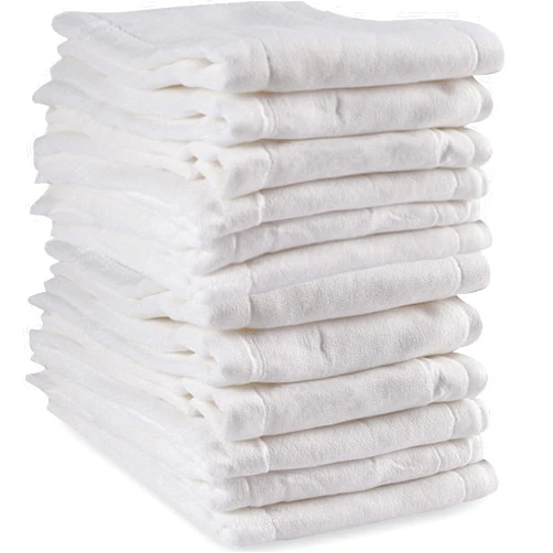 Fasoar Prefold Cloth Diapers - Premium Cotton, Fasoar 3 Ply Environmental Friendly Baby Washable Diaper Covers for Babies to Toddlers Multi-Use (10-35 lbs) 12 Count