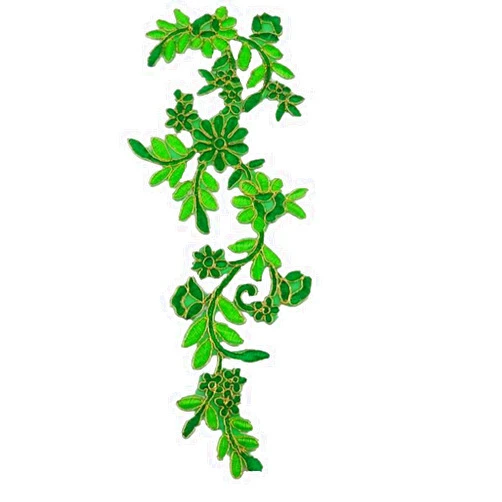 Ximkee Pack of 2 Wisteria Vine Rattan Sew Iron on Applique Embroidered Patches-Green