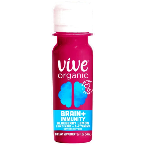 VIVE ORGANIC Organic Brain Plus Immunity Shot Single, 2 FZ