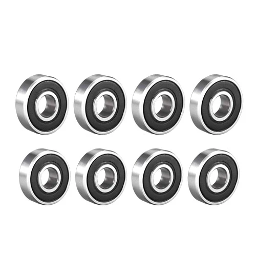 uxcell 608-2RS Deep Groove Ball Bearing 8mm x 22mm x 7mm Double Sealed High Carbon Steel Z1 Bearings 8pcs