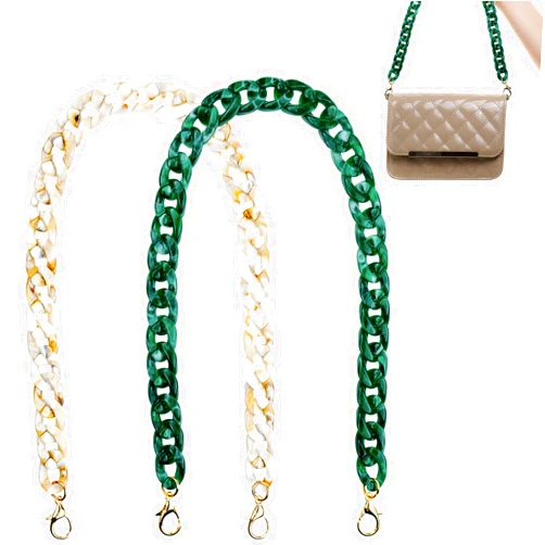BLLREMIPSUR 2 PCS Fashion Acrylic Purse Strap, Handbag Chain Replacement, for Evening Clutch Handles Bag DIY