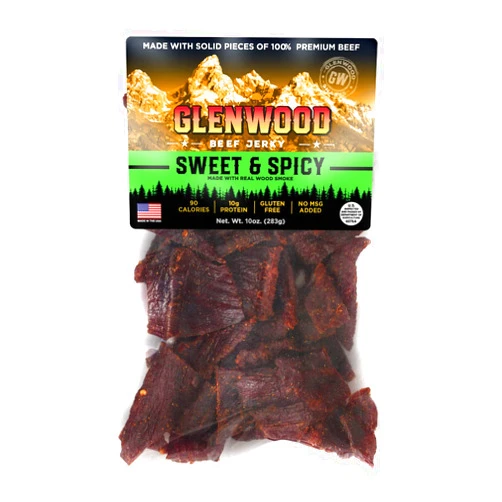 Glenwood Snacks Glenwood Jerky 10oz Bag 100% Beef Jerky (SWEET & SPICY)