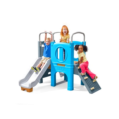 Step2 Scout & Slide Climber, Kids Outdoor Playset, Backyard Playground Set, Slide, Climbing Wall, Tunnel, Outside Vintage Style Jungle Gym, for Toddlers 2-6 Years Old