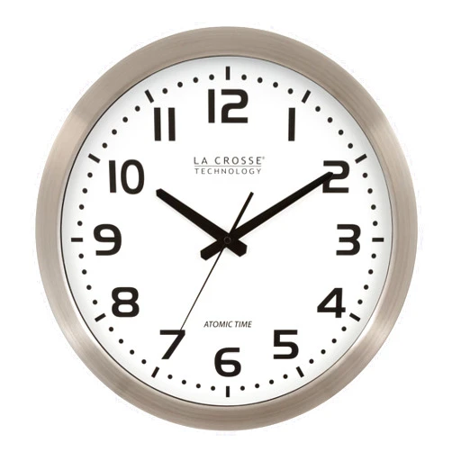La Crosse Technology WT-3161WH 16 Inch Stainless Steel White Dial Atomic Clock