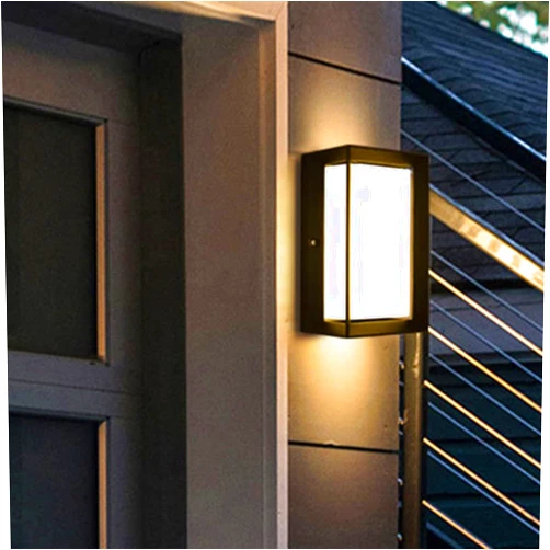 EDCWDTYYEC LED Indoor Wall Light, Modern Style LED Wall Lamp Outdoor&Indoor IP65 Waterproof Wall Mount Light Fixture Black Rectangle Sconce Light with Acrylic Shade for Garden Front Door Yard Bedroom