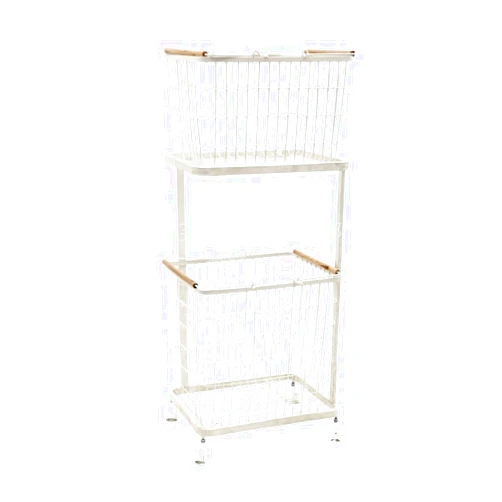 EVXOIJM Laundry basket Double-layer Wire Laundry Basket Detachable Laundry Basket