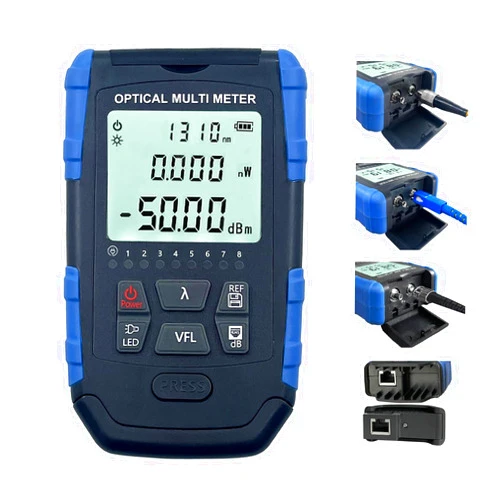 Groword 5-in-1 Fiber Tester - Fiber Optic Cable Tester, Portable Optical Power Meter with Fiber Optic Light, Optic Fiber Power Meter FC/SC/ST Universal Interface