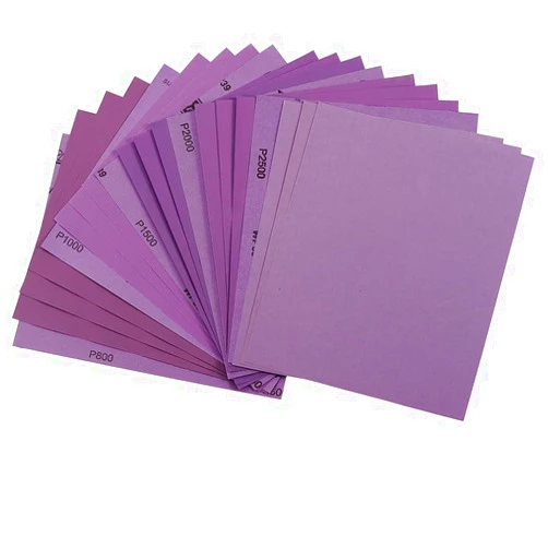 Arilier Sandpaper Assorted Grit 9 x 11 Inch, 5 Each of (800,1000,1500,2000,2500), Wet Dry Sand Paper,White Fused Alumina Abrasive Sanding Sheets for Wood,Metal Sanding,Automotive,Polishing,Purple,25-Pack