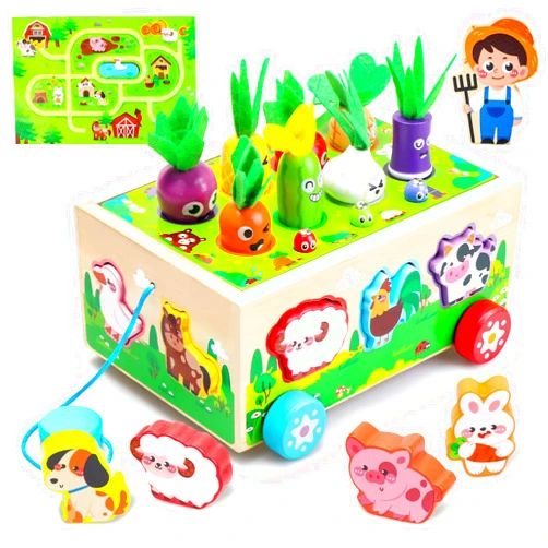 Tooysea Montessori Toys for 1-3 Year Old Girls Boys|Birthday Gifts for 1 Year Old|Shape Sorting with Game Map|Wood Animal Farm Baby Toys for Baby 1+ 1-2 1st First Birthday Girl Easter Gifts
